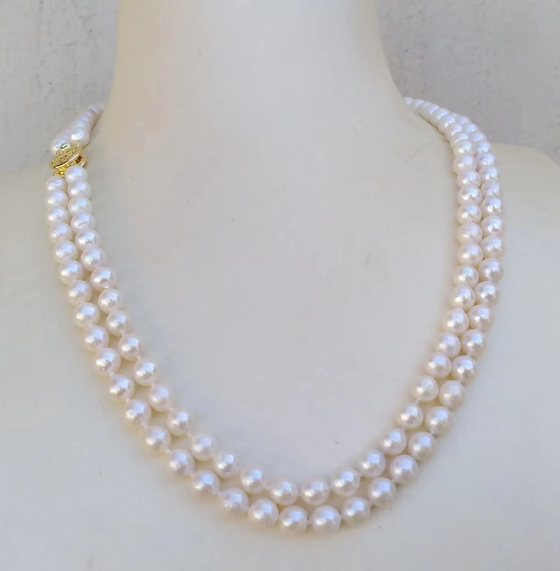 

Dainty Excellent AAA+ Akoya Real Natural 6-7mm White Pearl Necklace 17-18in Suitable For Any Occasion
