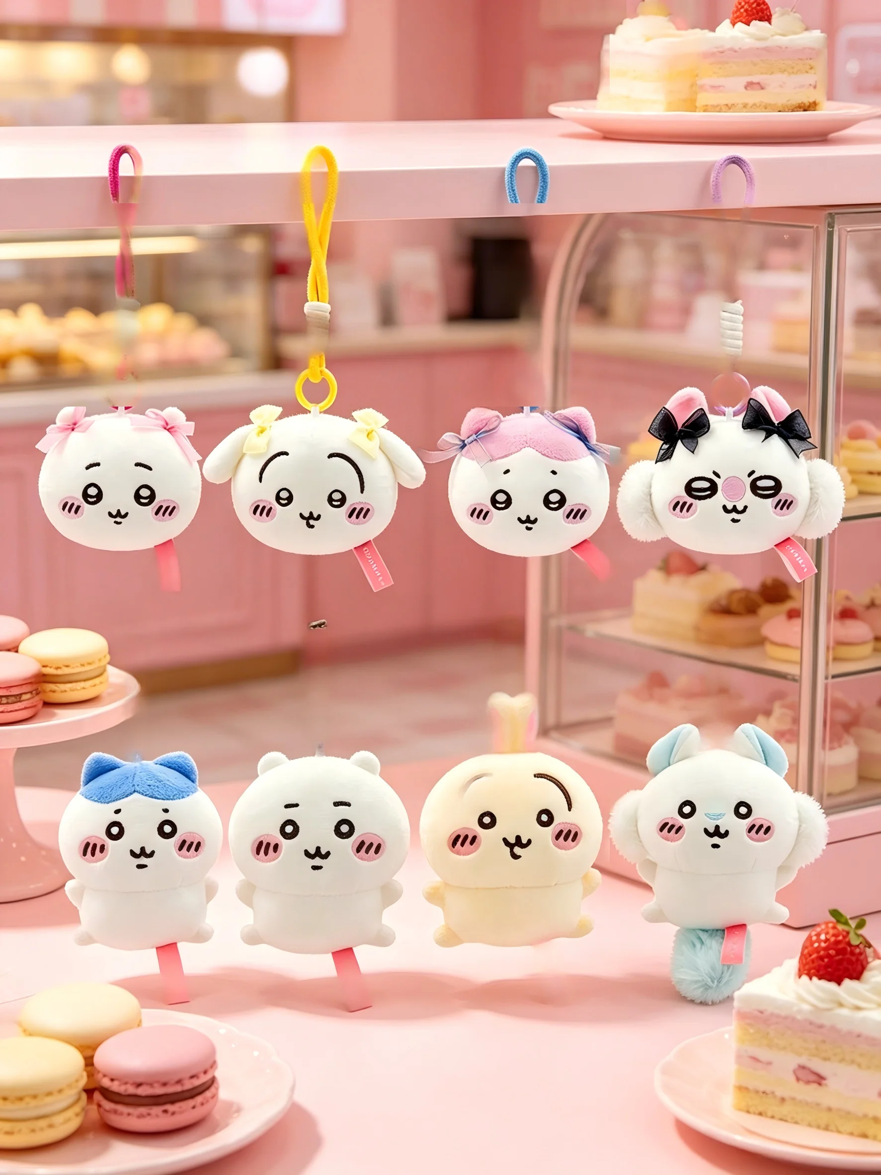 Original Chiikawa Anime Plush Doll Kawaii Usachi Keychain Hachiware Keyring Stuffed Pendent Backpack Ornament Toy Birthday Gift