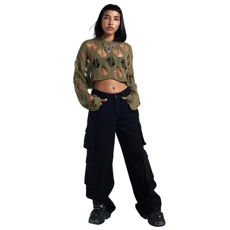 

Crop Top Pullovers European Womens Plaid Pattern Classic Preppy College Fashion Simple Regular Light Cotton Blend Autumn Winter