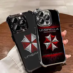 R-RESIDENT GAME EVILS Phone Case for iphone 16 15 Pro 14 13 Mini 11 12 Xs Max Xr X 7 Plus Electroplating corners Cover