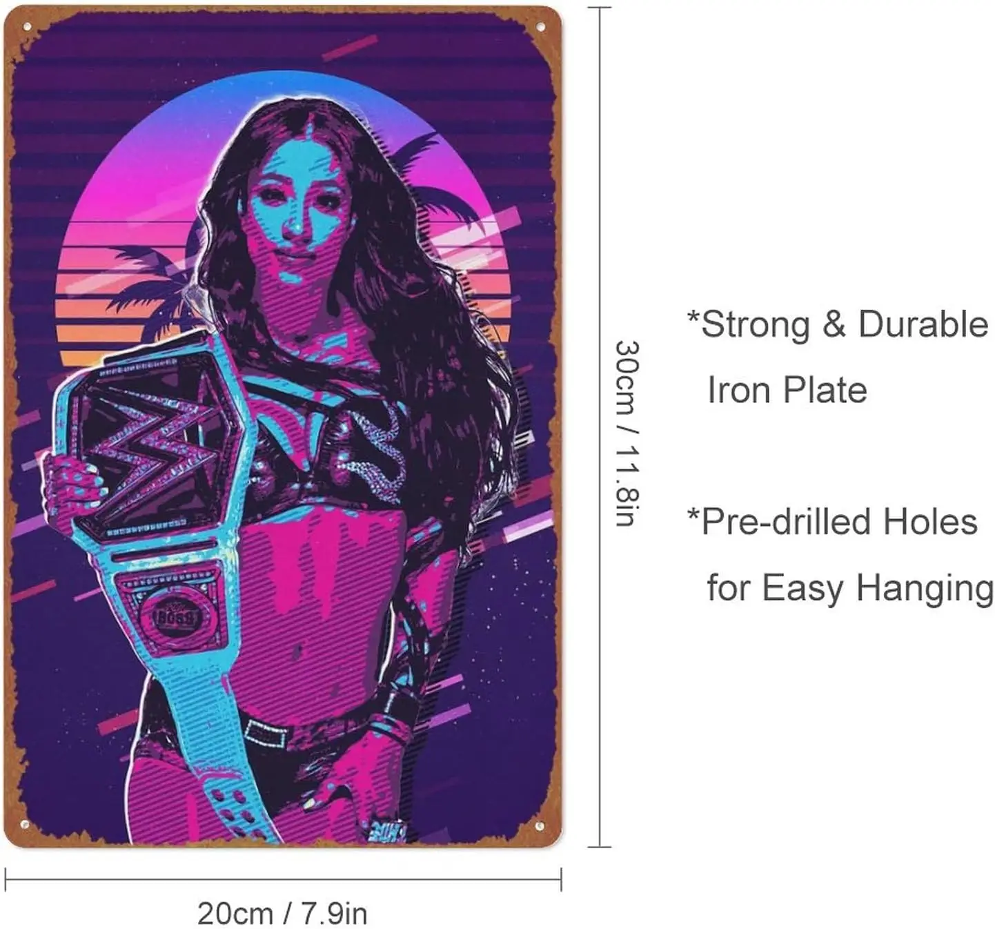 Sasha Banks Metal Tin Sign 8 x 12 in Boxing MMA Legend Vintage Poster Man Cave Decorative RONGGUOX33-C