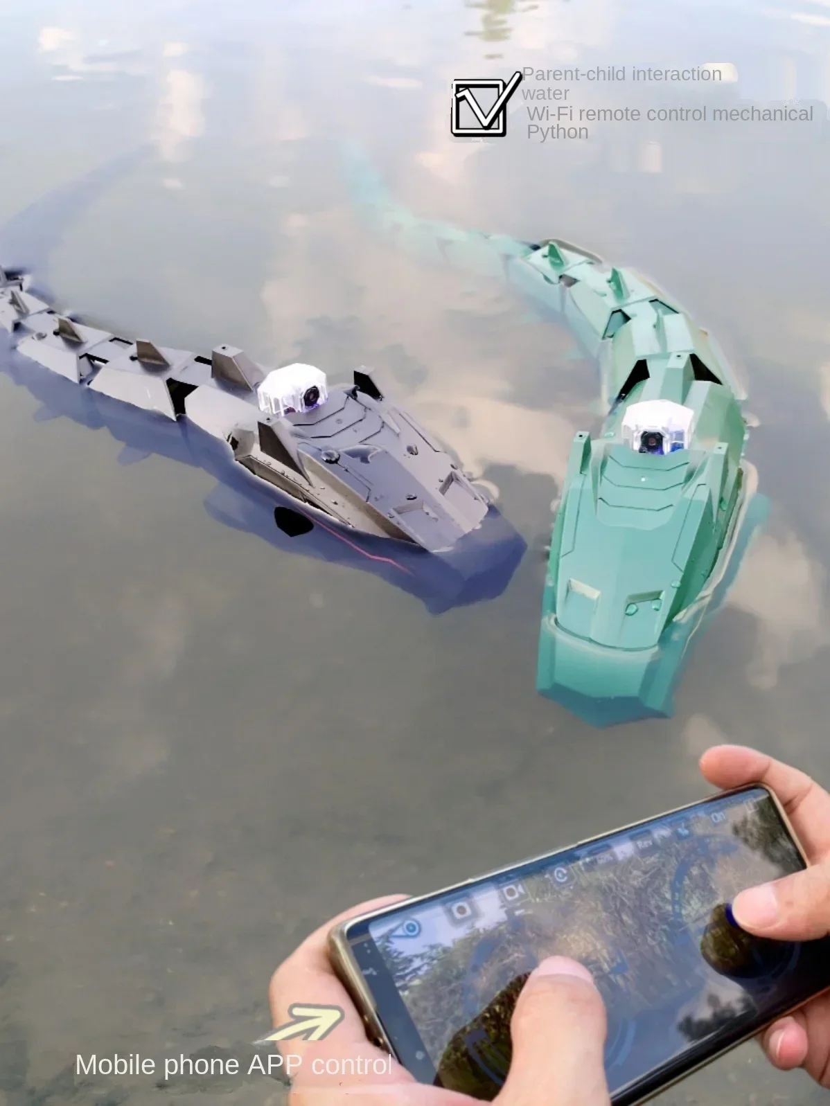 remote control mechanical snake charging water shooting remote control shark python