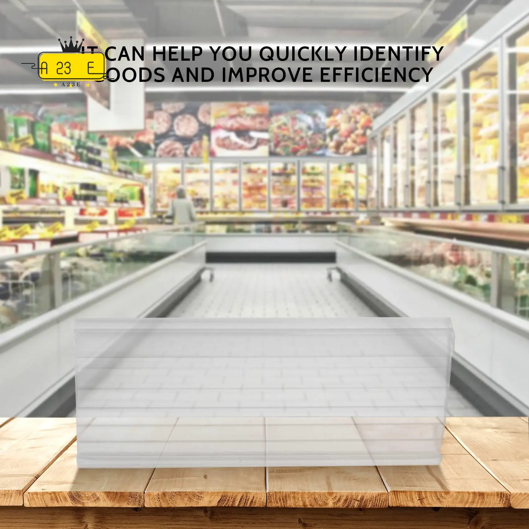 A23E-Wire Shelf Label Holders, 30 Pack Plastic Wire Shelf Label Clips With Label Paper Removable Wire Rack Label Holder