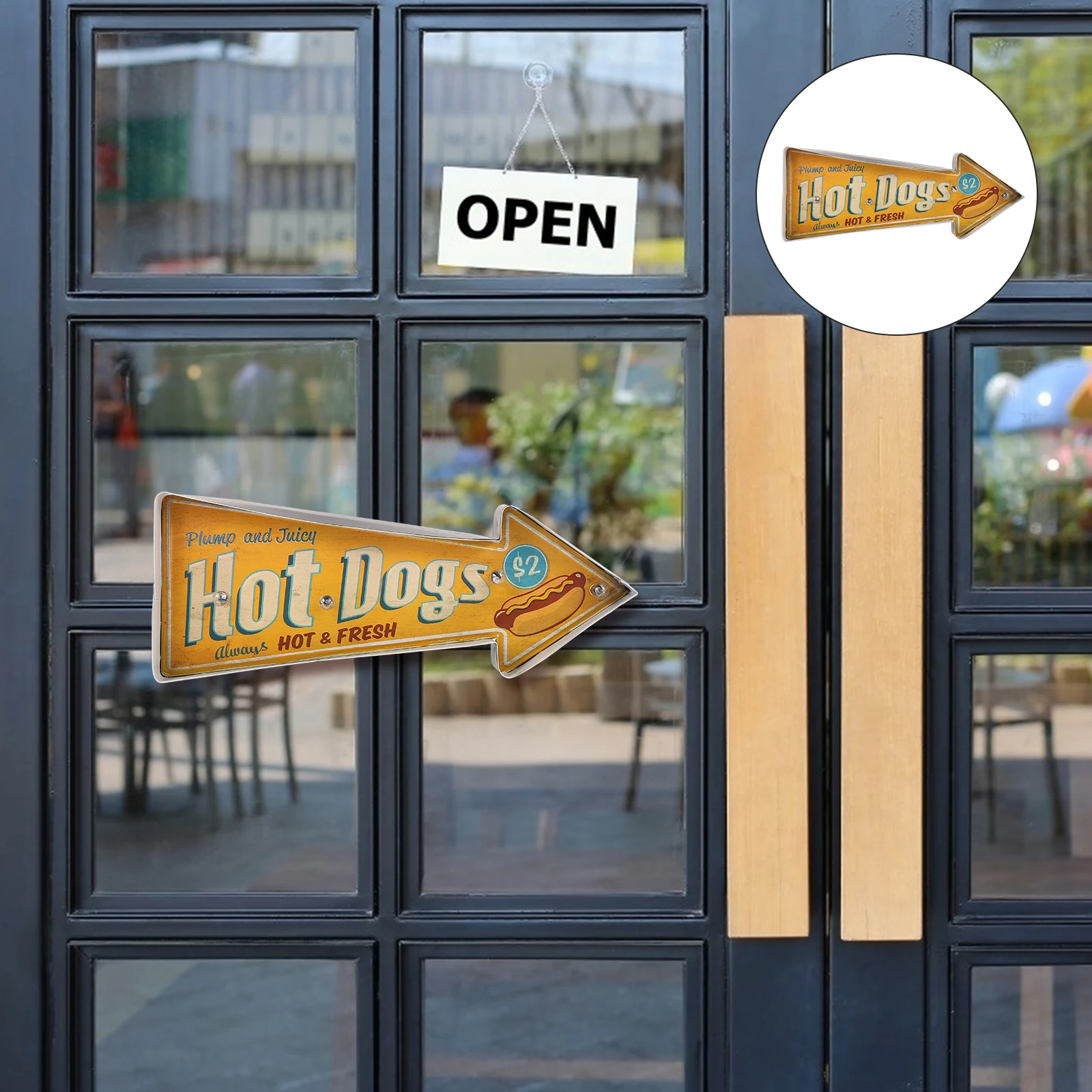

Hot Dog Advertising Light Board Yellow Flashing Wall Decor For Shop Restaurant Retro Style Direction Sign Board Light Ornament