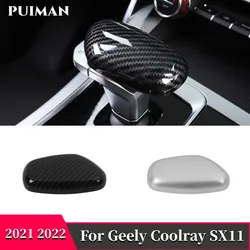 For Geely Coolray sx11 2021 2022 Gear Head Shift Knob Cover Interior Accessories ABS Carbon fiber Decoration Car Styling Trim