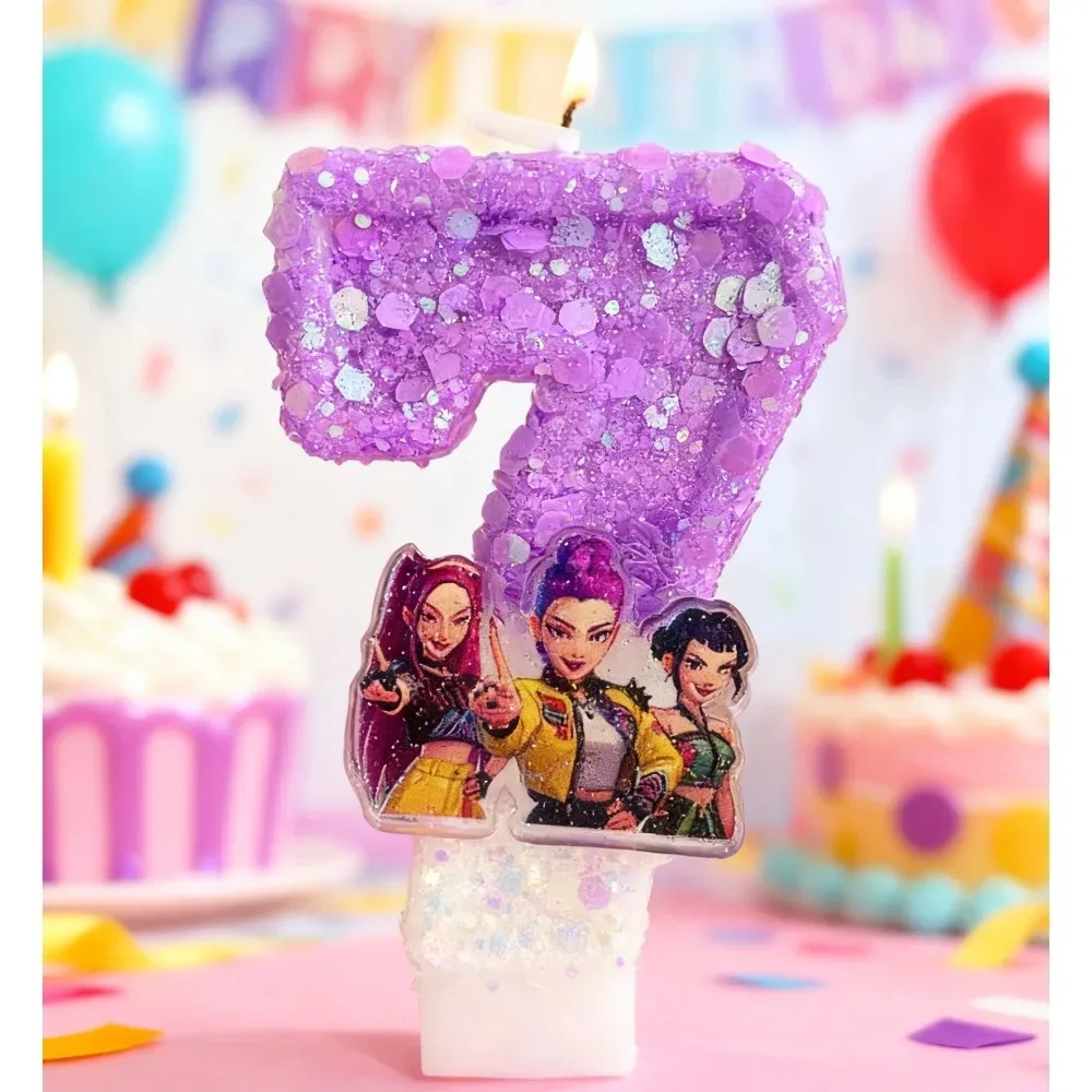 

Hot-selling Kpop Demon Hunter Candle Number Children's Birthday Party Birthday Cake Decoration Baby Shower Party Gifts Supplies