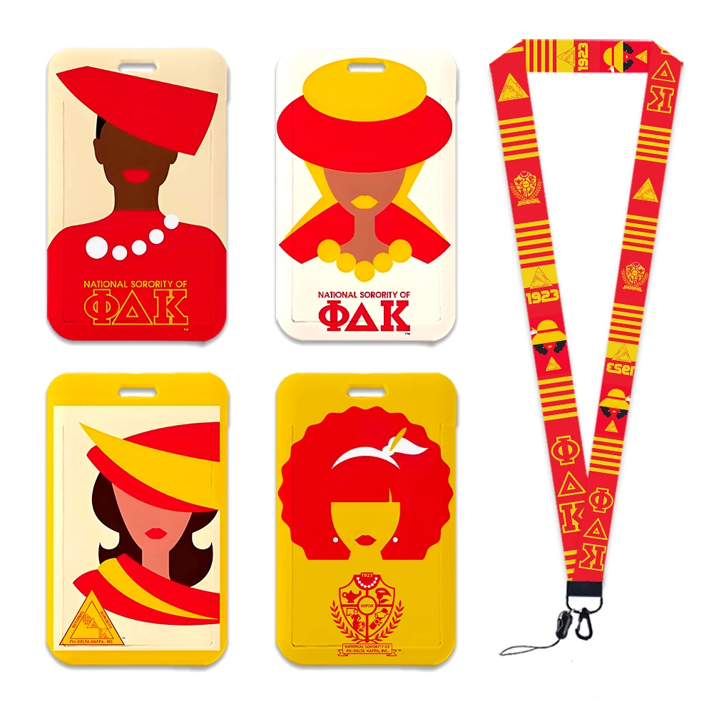 

Sorority of Phi Delta Kappa Plastic Card Holders Keychain Work Card Bus Access Card Holder PVC Keychains Sister Gifts
