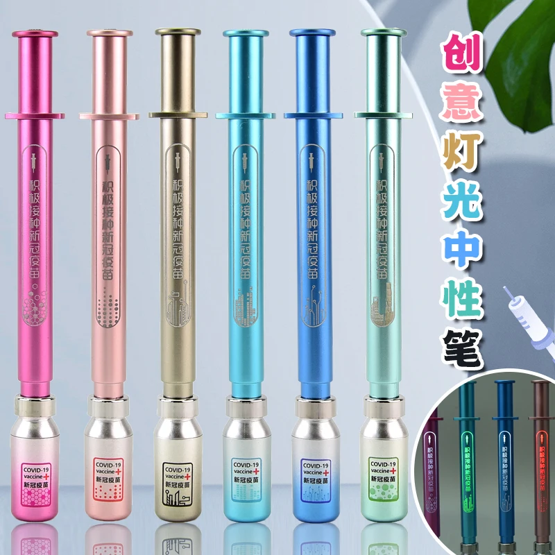 6Pcs Injection Modelling Neutral Pens Luminous Syringe Gel Pens For Students Nurse School Gift Stationery