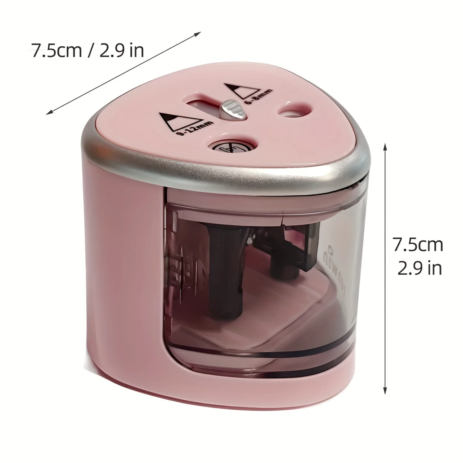 Electric Hole Pencil Sharpener - Dual Blade Design for Thick and Thin Pencils - Battery Powered - Convenient and Efficient