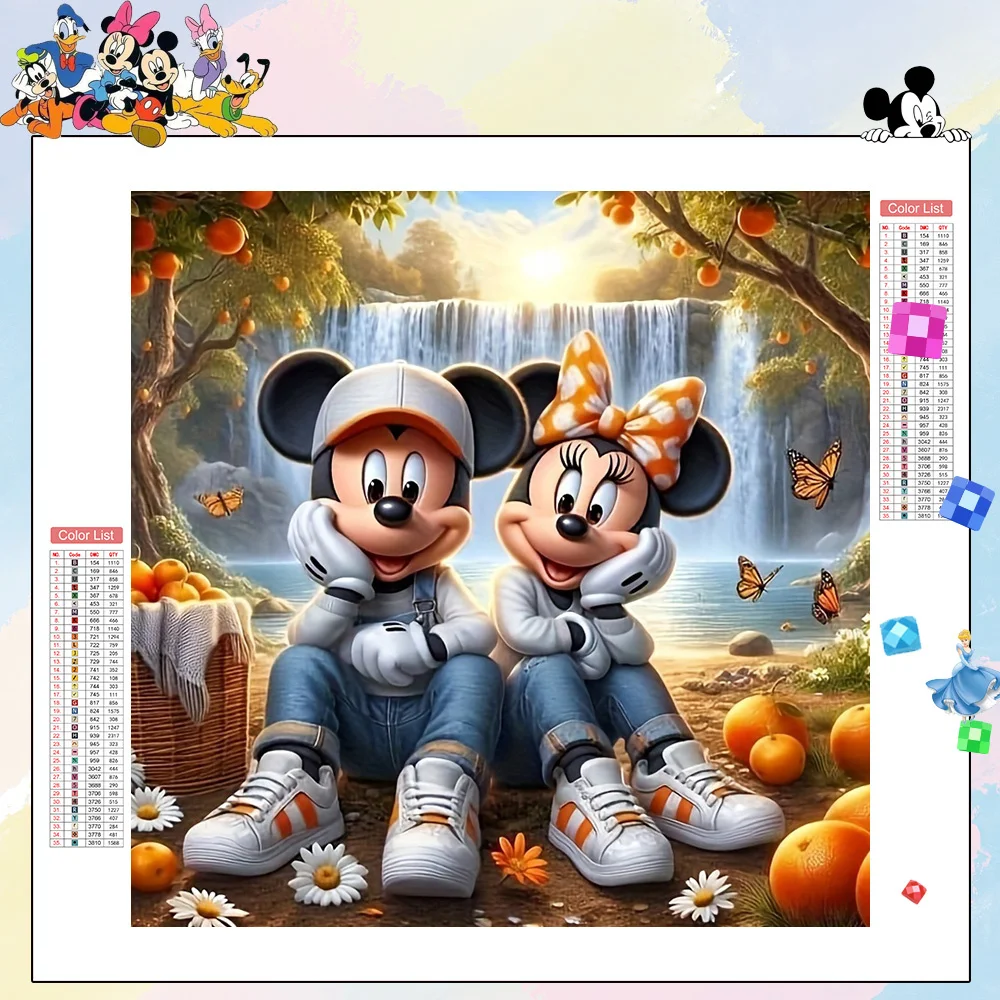 Disney Full Diamond Mosaic Mickey Minnie Mouse 5D Drill Painting Cartoon Embroidery Wall Decor Craft Kit