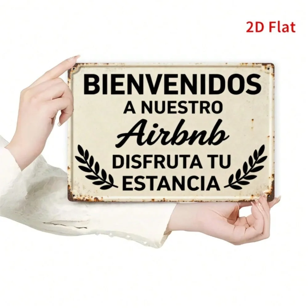 

LaViva Spanish Welcome Sign for Front Door Airbnb Host Gift Farmhouse Metal Indoor Outdoor