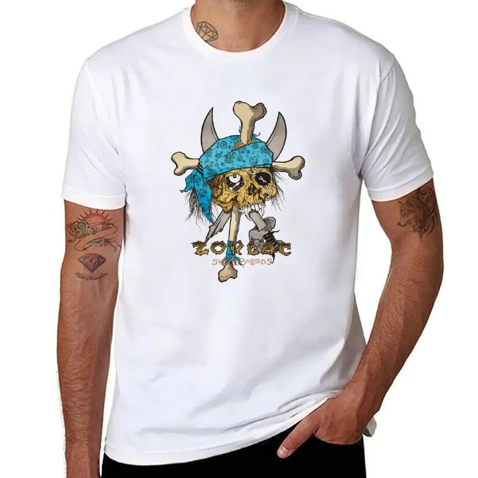 

Zorlac Pushead Pirate Skull Classic T-Shirt man t shirts high quality luxury brand funny t shirts man T-Shirt