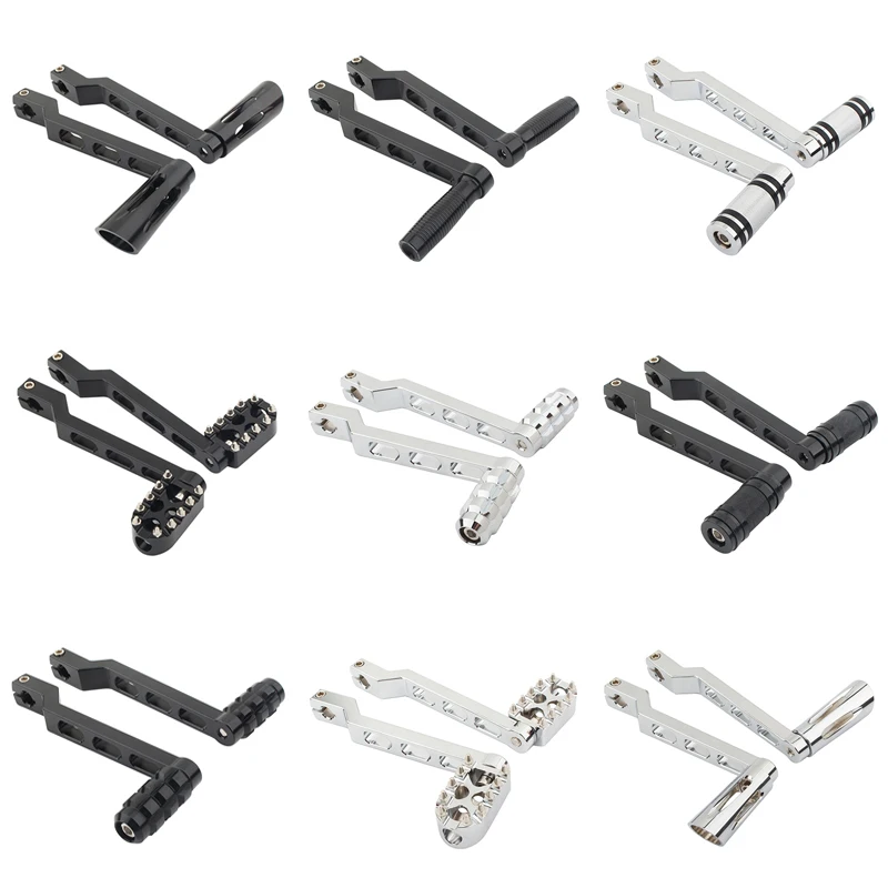 Motorcycle Heel Toe Shift Lever Shifter Pegs Black Chrome For Harley Touring Electra Glide Road King Softail Fatboy FL Trike