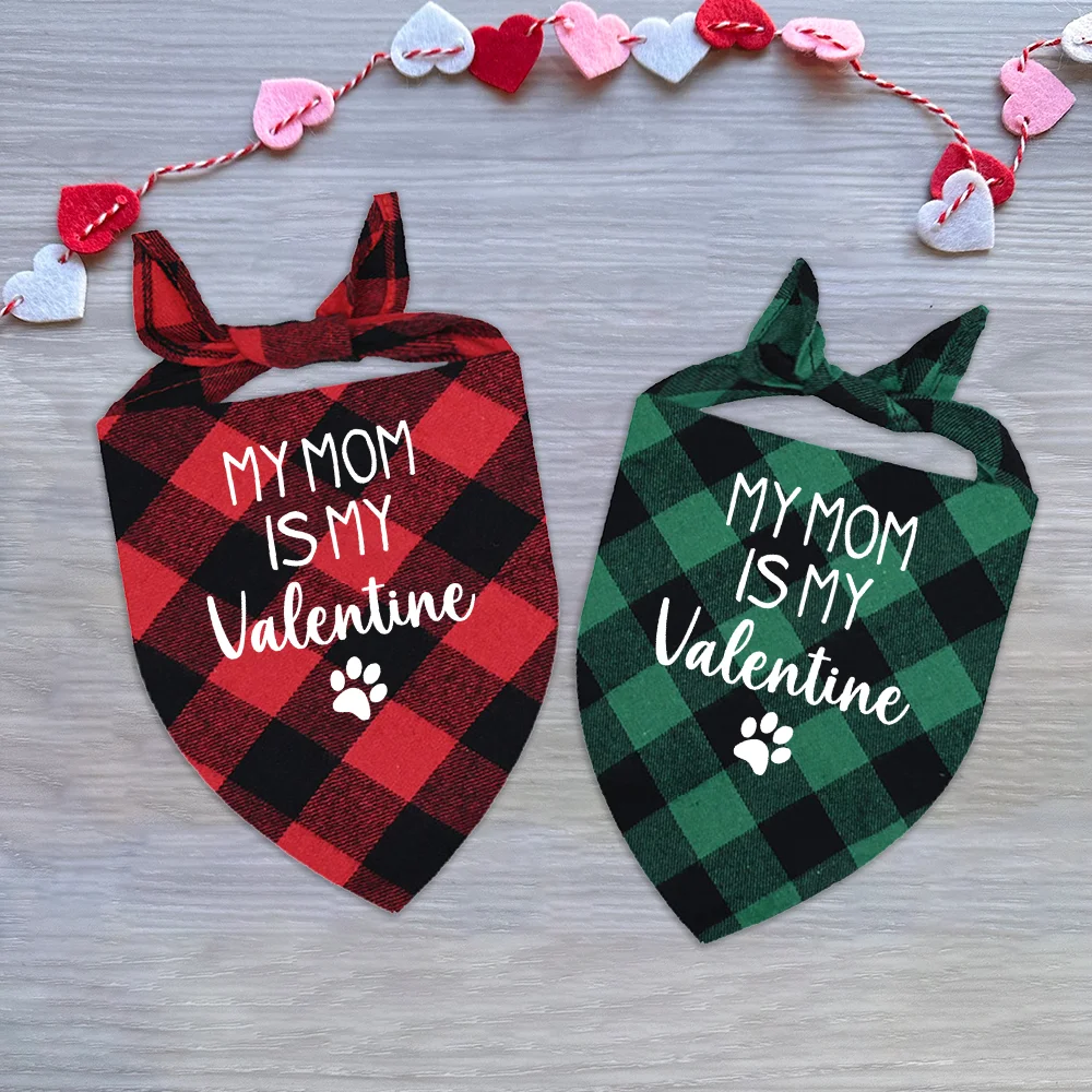 2 Pack Valentines Dog Bandanas Valentine’s Day Dog Bandanas Scarf Pet Valentine’s Day Bandanas Outfits for Small Medium Pets