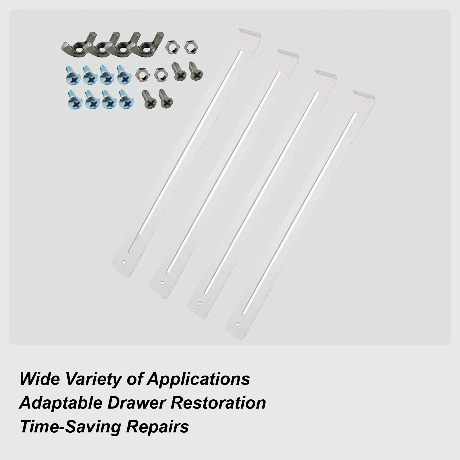 Zestaw naprawczy do szuflad komody, wytrzymały, zapobiegający opadaniu, szybkozłączny zestaw naprawczy do szuflad kuchennych, do wzmocnienia i naprawy.