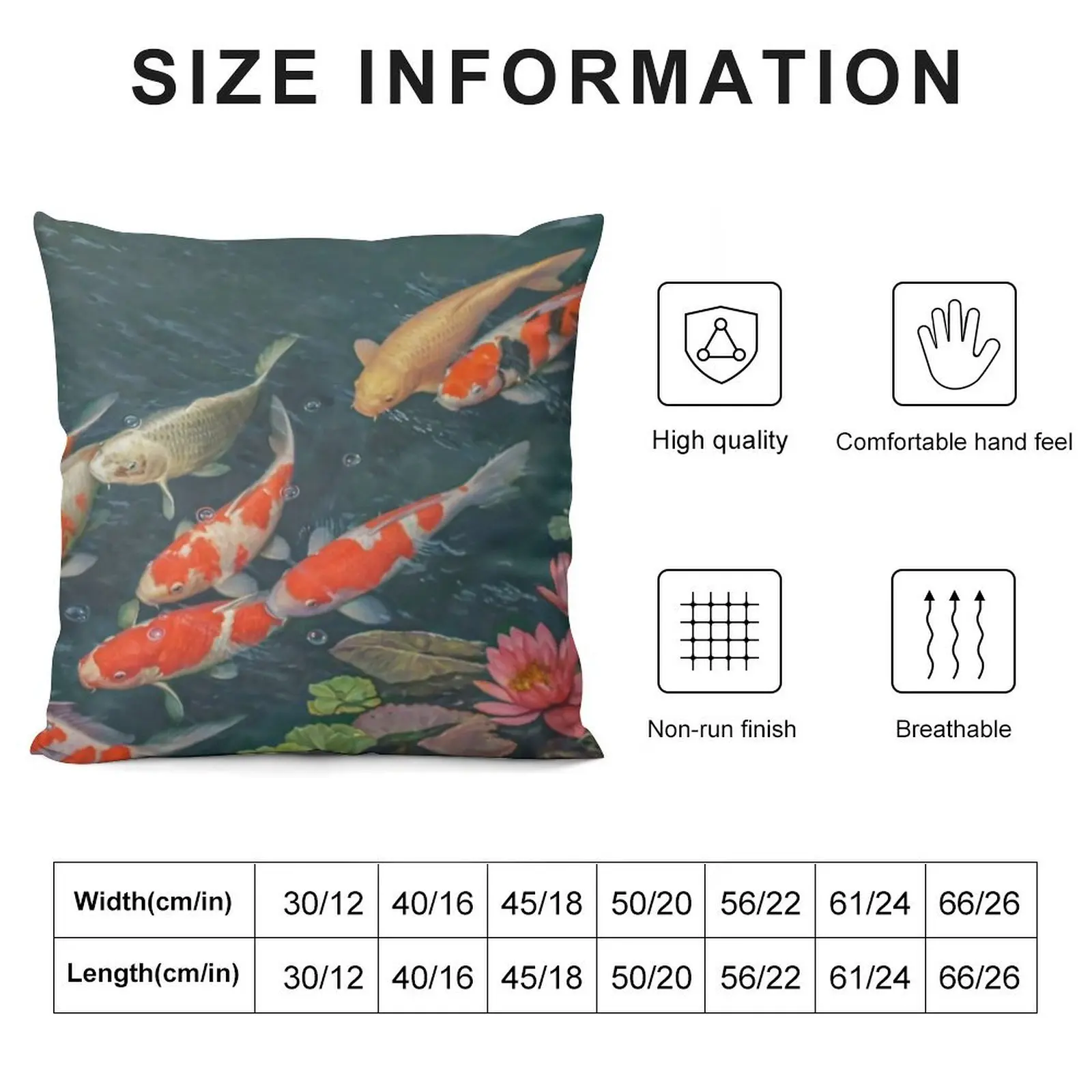 Koi Fish Pond Goldfish Throw Pillow Cushion Covers For Living Room Cushion Cover pillow