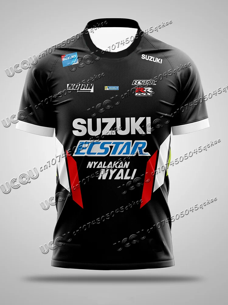 Men Motocross Sport Cycling Speed Conquer Suzuki Motorcycle Racing Enthusiasts Short Sleeved T-Shirt Breathable Quick Drying Top