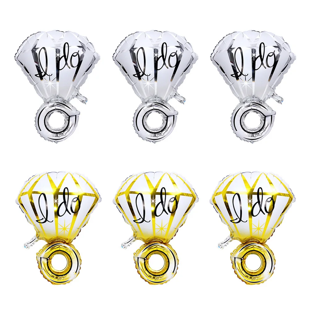 

6pcs I Do Balloons Large Aluminum Foil Wedding Party Decorations For Bridal Shower Anniversary Engagement Love Proposal Gold
