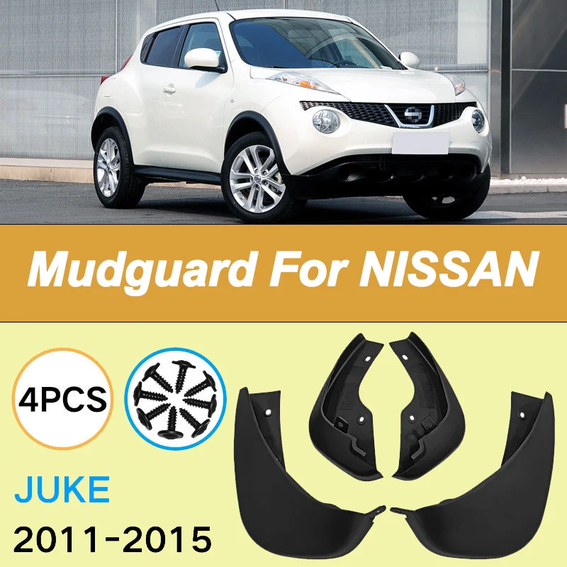 

For NISSAN Juke 2011-2015 Automotive Tire Mudguard Waterproof Prevent Mud Splashing Car Mud Flaps Fender Trim 4pcs Accessories