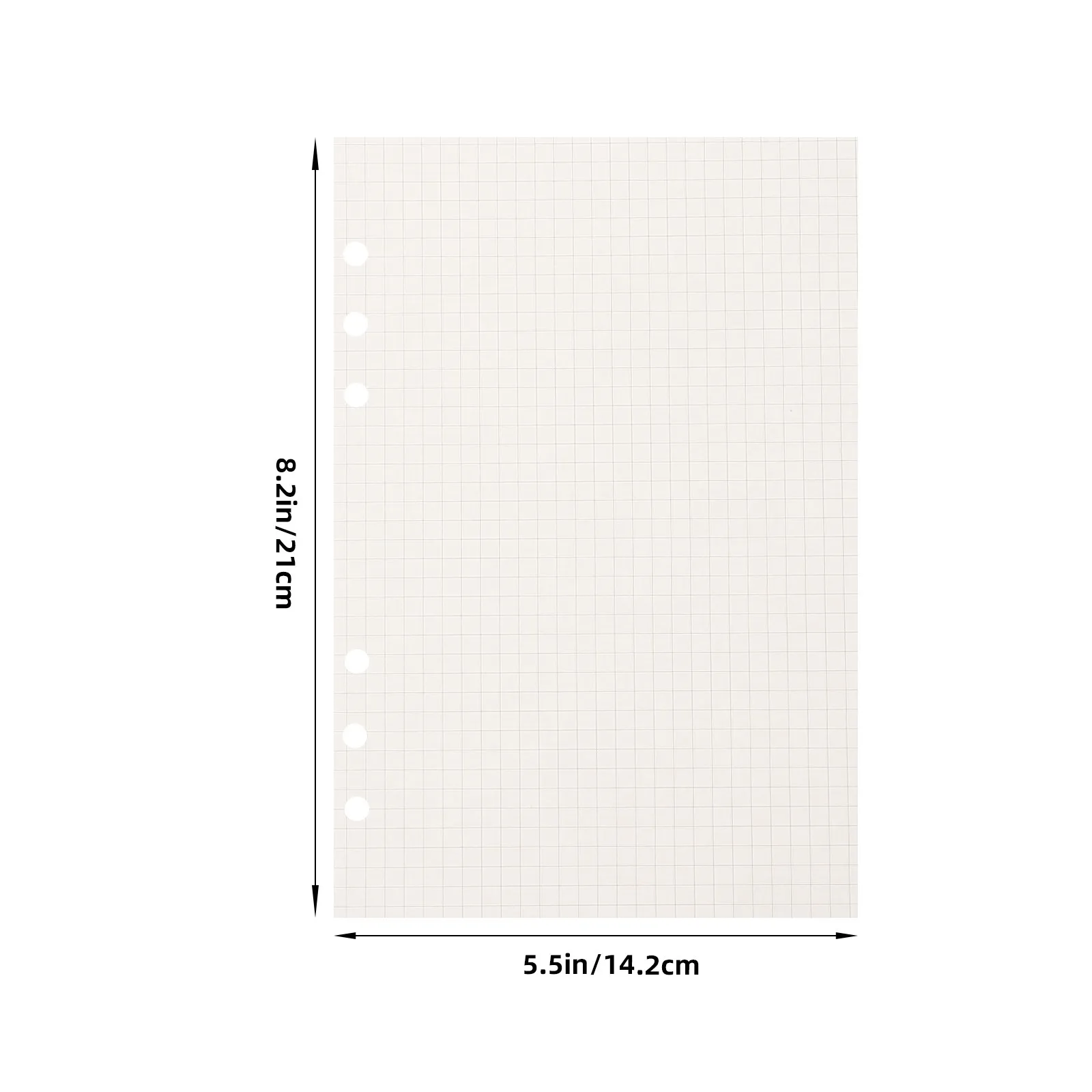 45Sheets A5 Grid Notepad Refill Paper Loose Leaf Binder Replacement Insert Smooth Writing Surface Ink Resistant for Planners