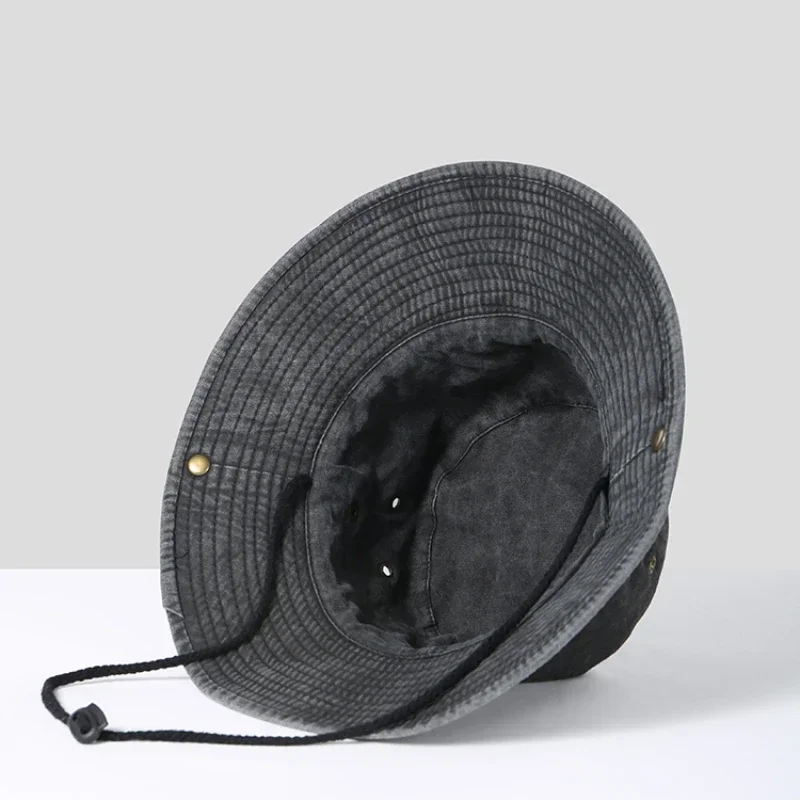 Big Size Do Old Large Eaves Bucket Hat  Men Women Outdoor Sunscreen Hat Sun Protection Fishing Caps Washed Cotton Fisherman Caps