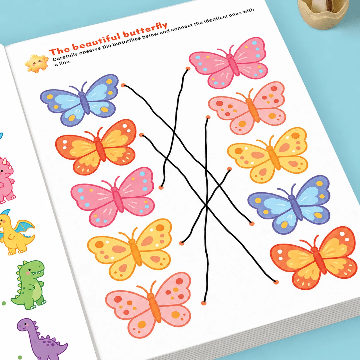 Find The Same Matching Workbook 32 Pages Kids Visual Matching Game Preschool Observation & Concentration Training Activity Book
