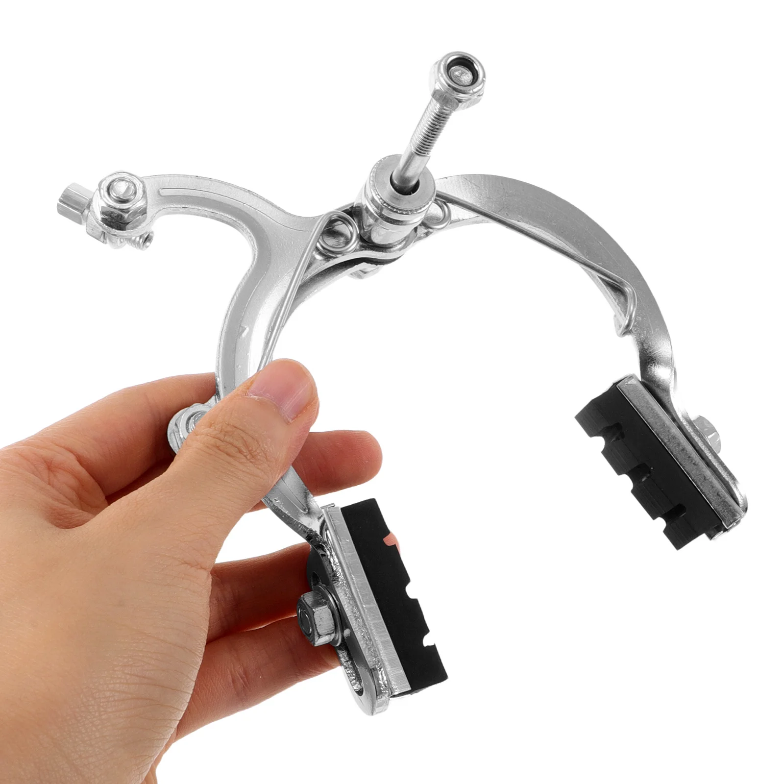 

2Pcs Bicycle Front Brake Clamp Durable C Clamp Caliper Precise Braking Folding Bike Rim Brake Set Front Side Pull Silver