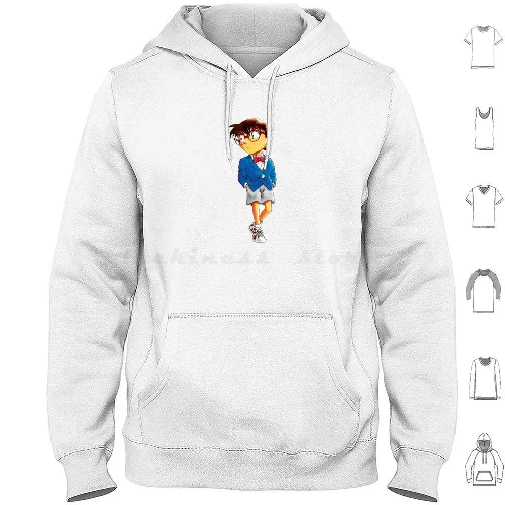 Blue Outfit Hoodies Long Sleeve Manga Detective Conan 90s Retro Cute Comics Detective Conan Case Closed Conan Edogawa