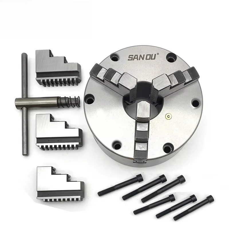 

Front 6-hole lathe chuck 500mm Sanou brand 3-jaw self-centering K11-500F scroll chuck manual lathe chuck 20 inches discount