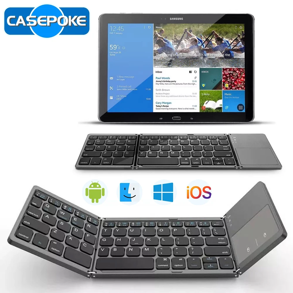 

Многоязычная складная клавиатура 2025 для iPad Xiaomi Mac, ноутбуков, телефонов, планшетов, ПК, мини-Bluetooth, беспроводная клавиатура, испанская, корейская