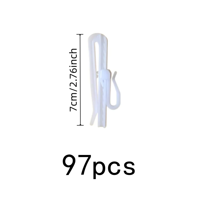 97 pcs 7cm Raise Lower Curtain Clips, Blinds Installation, Easy Install Simple Setup, Strong Load Support