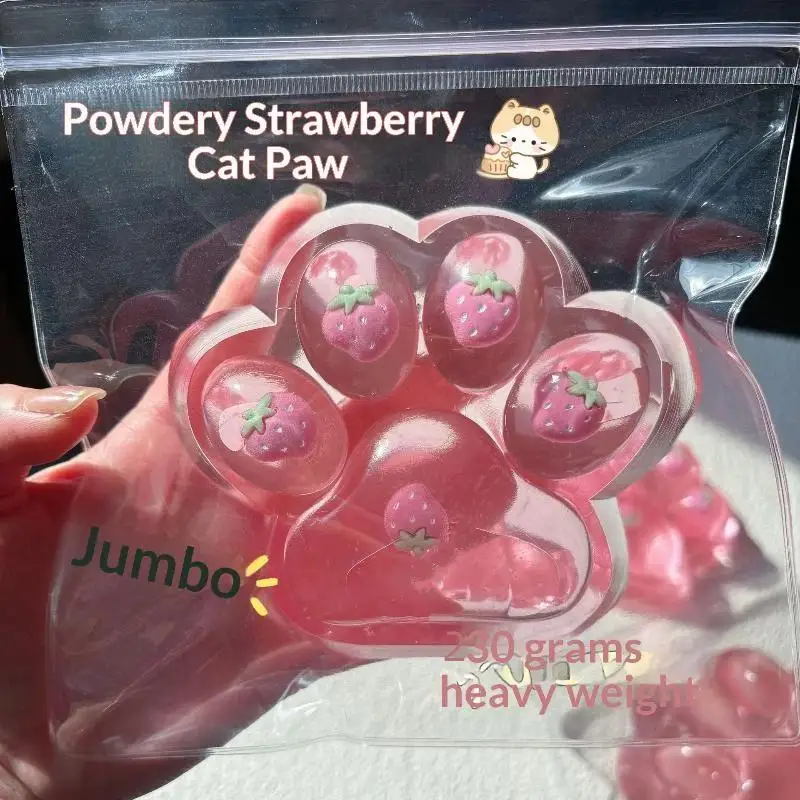 Pink Sequins Paw  Toy Soft Maltose Texture Slow Rising Squeeze Anti-Stress Fidget Toy for Teen Birthday Gift