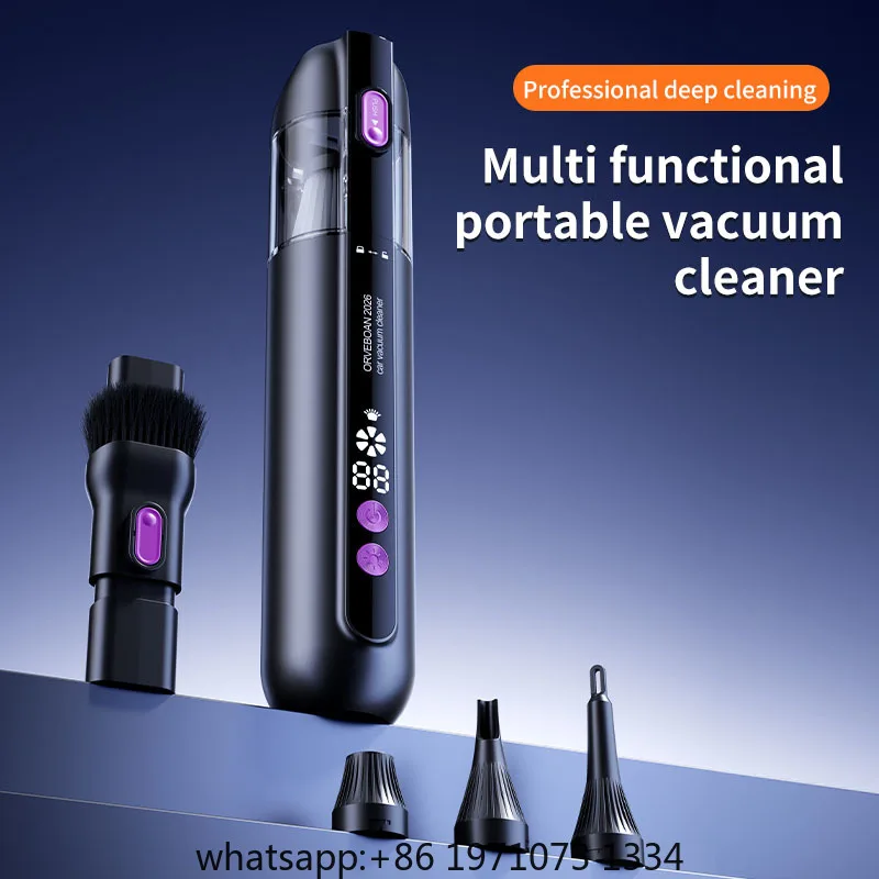 Car Vacuum Cleaner with Brushless Motor Handheld Vacuum Portable Cordless Compressed Air Duster for Car Home Office Pet