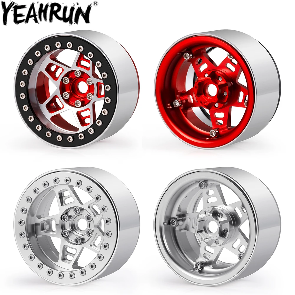 

YEAHRUN 4PCS Aluminum 2.2 Inch Beadlock Wheel Rims Hubs 35mm Width for 1/10 RC Crawler Axial SCX10 Wraith D90 TRX4 TRX6 Parts