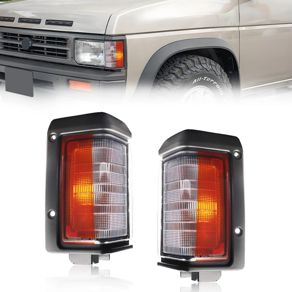 

2Pcs Front Corner Light Turn Signal Light Side Marker Light Cover For 1988 1989 Nissan D21 1988-1995 Nissan Pathfinder No Bulb