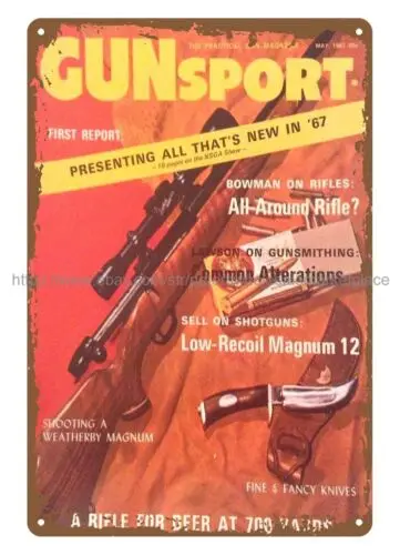 1967 GunSport Magazine cover Rifles hunting metal tin sign popular wall decor