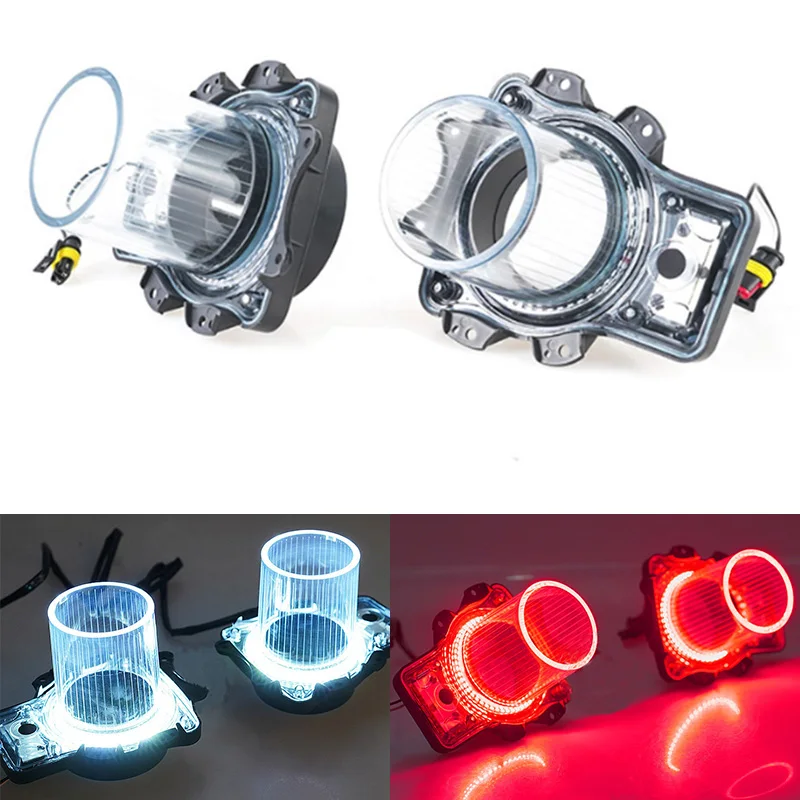 

2PCS Car LED white/red Headlight Air Inserts Assembly LED Halo Headlight Inserts For Dodge Challenger 2015-2020
