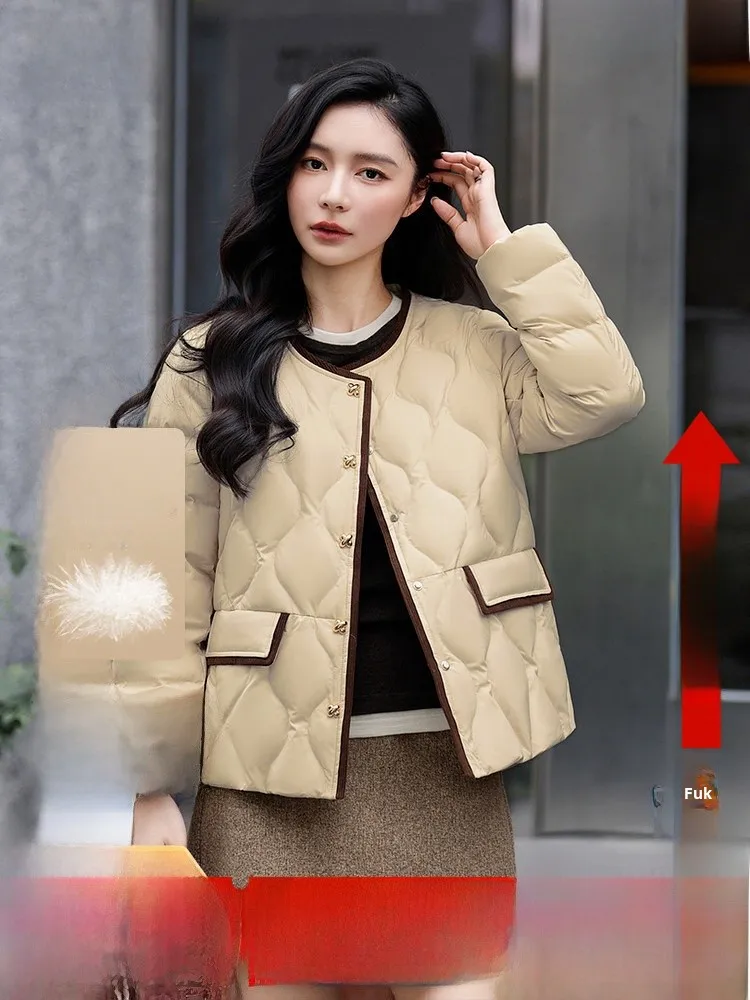 

Snow Flng Spring 2026 round Ne ort down Jaet Women's Winter Commute Faion Outerwear Small Size Mellead Sle