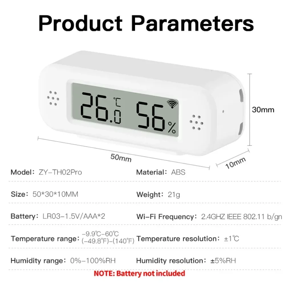 Tuya WiFi Temperature Humidity Sensor For Smart Home Thermometer Hygrometer APP Remote Alarm Work with Google Home Yandex Alexa image 6