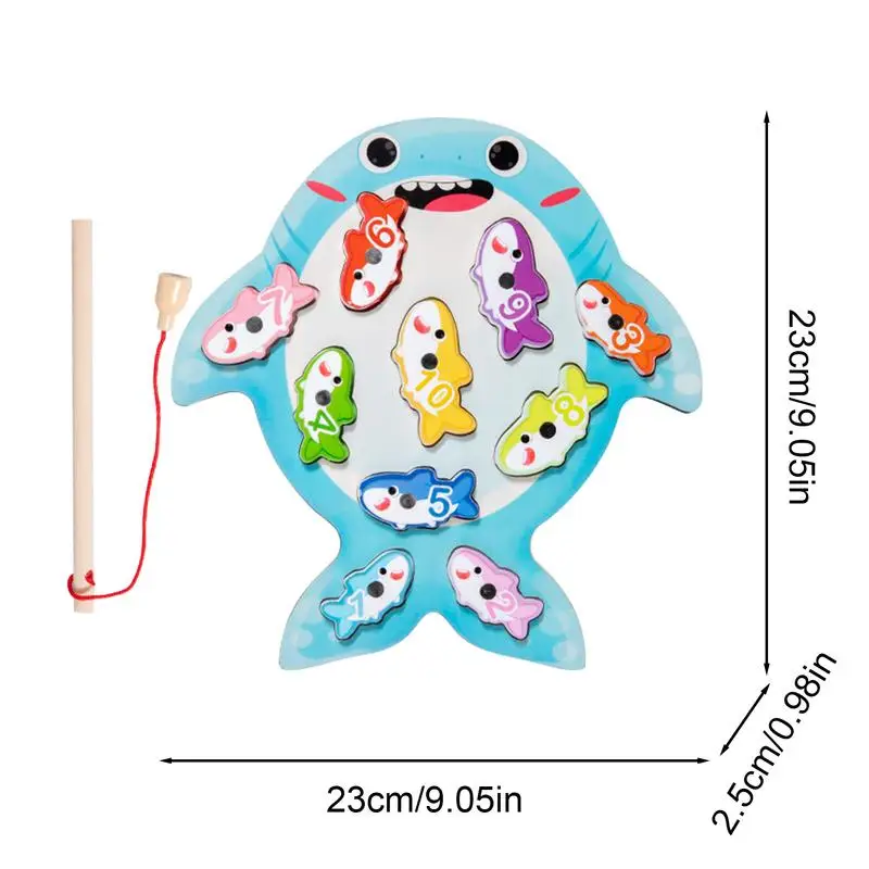 Magnetic Fishing Game Color Sorting Puzzle Toy Wood Fishing Game Fine Motor Skill Toy Color Sorting Puzzle Preschool Early