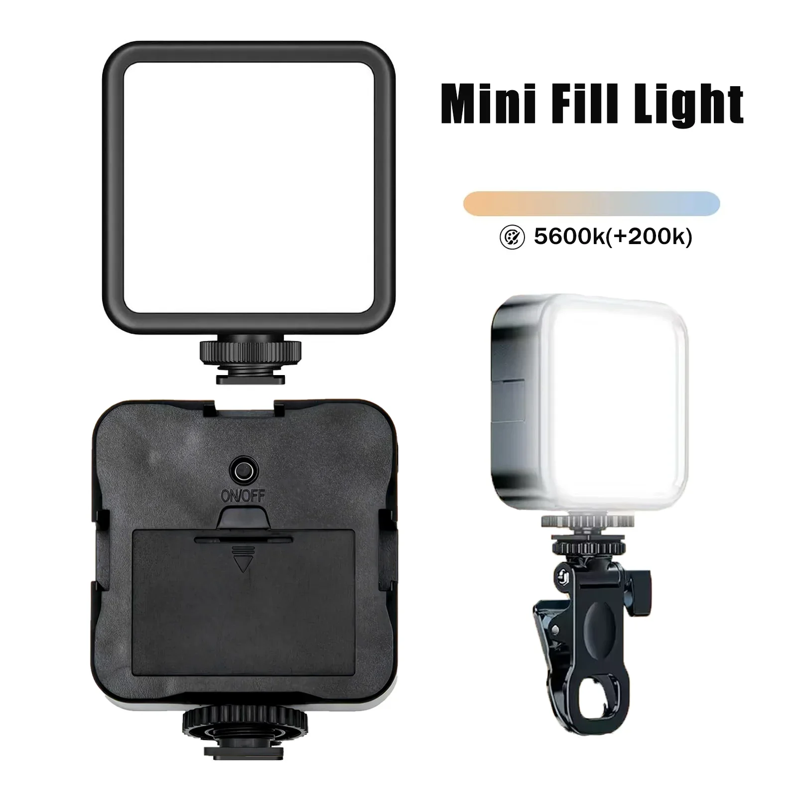 

Mini Fill Light Portable LED Light For Camera Smartphone GoPro Laptop 5800k Selfie Adjustable Photography Pocket Fill Light