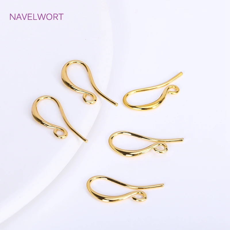 18K Gold Plated Earring Hook Ear Wire Brass Accessories For Earring Making Supplies,For Earrings DIY Jewelry Making Findings