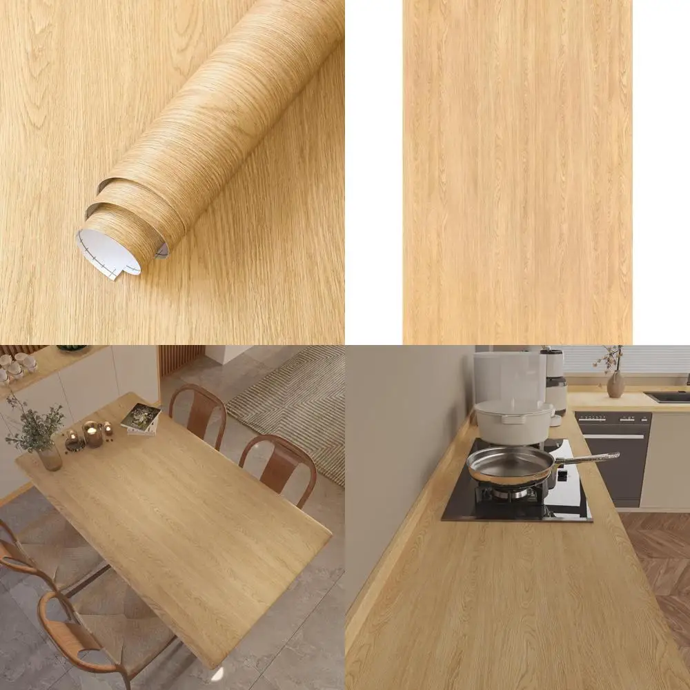 ورق جدران من الفينيل الخشبي الخفيف ذاتي اللصق - ورق اتصال بمظهر خشبي قابل للإزالة لتطبيق سهل التقشير واللصق