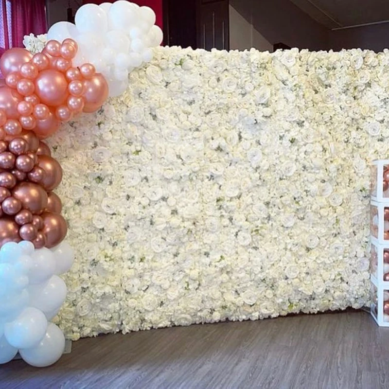 

1pc Silk Roses Decorative 3D Flower Backdrop for Wedding Marriage Decor Artificial Flower Wall Birthday Party Accessories Decor