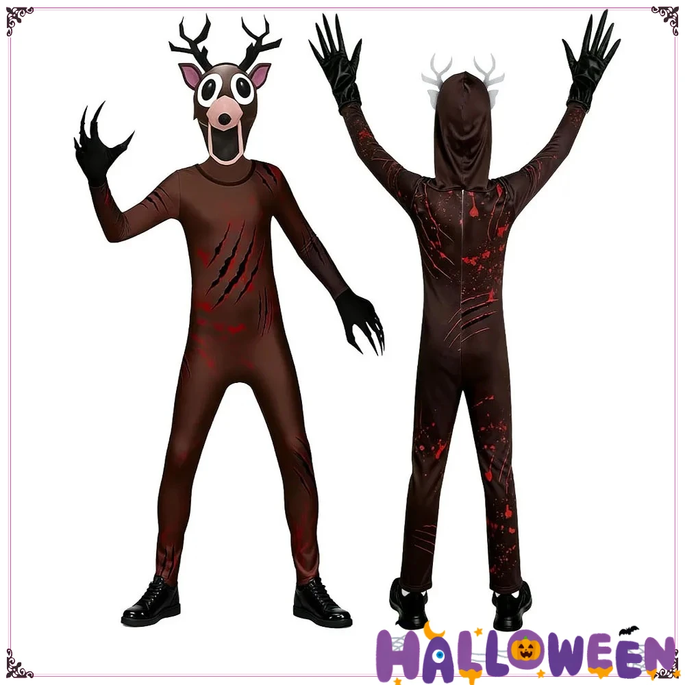 حار 99 ليال في الغابة الغزلان زي البومة تأثيري الزي هالوين زي للطفل كابوس الرنة هدية الكريسماس