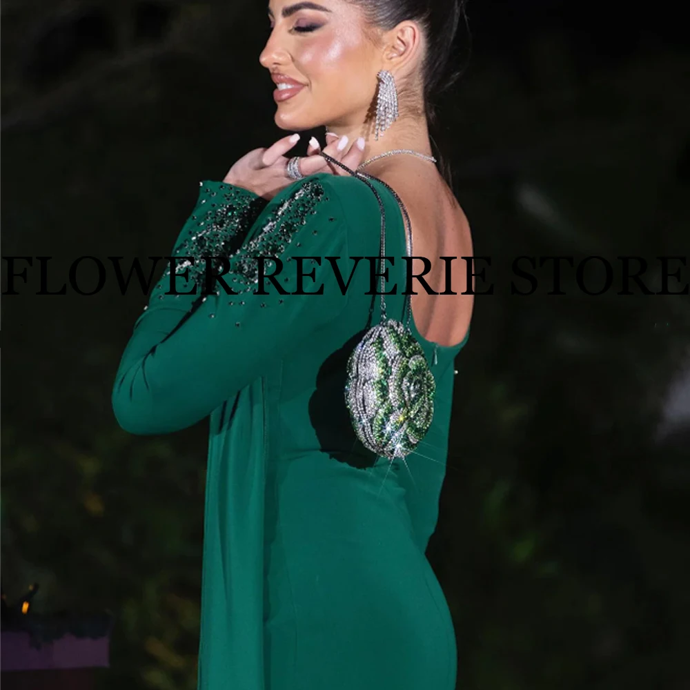 ที่กําหนดเองคลาสสิกอย่างเป็นทางการ JERSEY จีบคอลัมน์ Scoop คอยาวชุดพรหมคุณภาพสูง