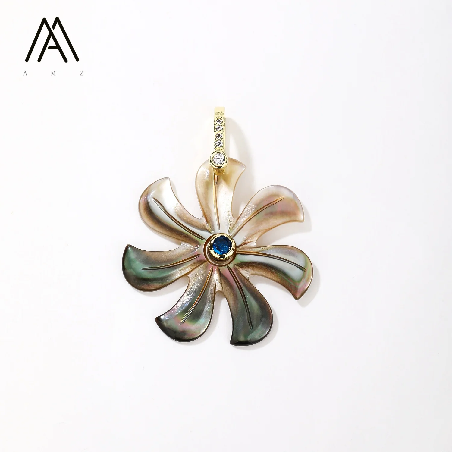 1/3/5/10pcs Flower Shape Natural Black Mother of Pearl Necklace Earrings Accessories for DIY Jewelry Making 30x39mm