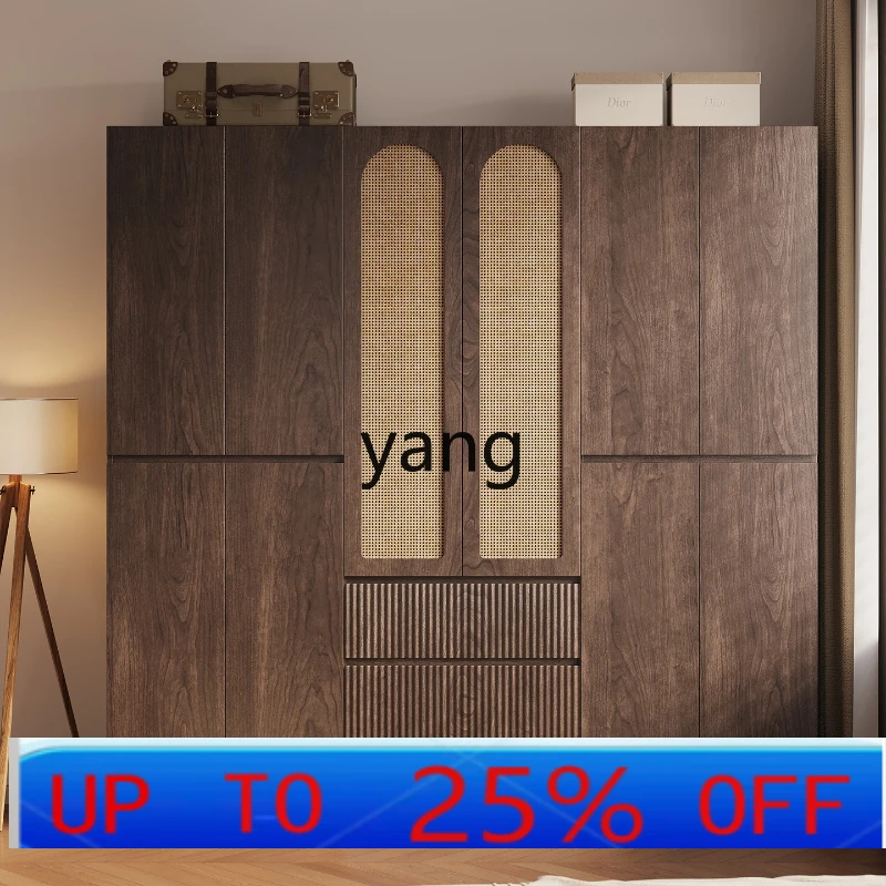 

LMM antique wardrobe bedroom household solid wood storage cloakroom cabinet combination