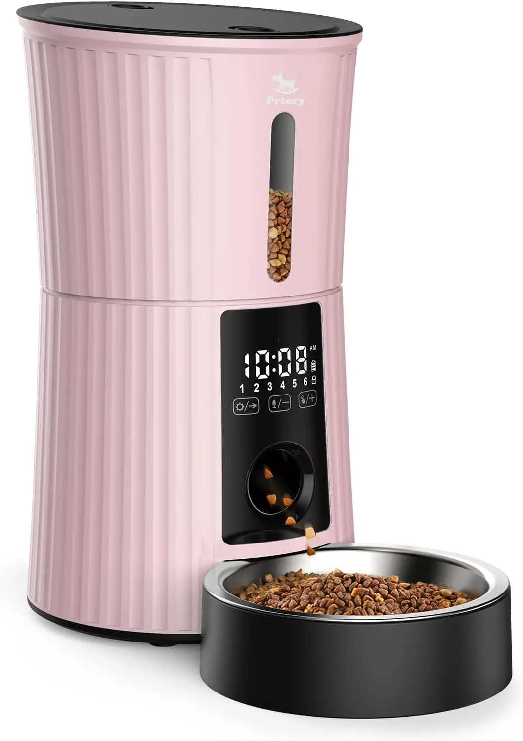 Timed Automatic Cat Feeders - 4L Programable Dry Food Dispenser for Cats and Small Medium Dogs 6 Meals with Desiccant Bag