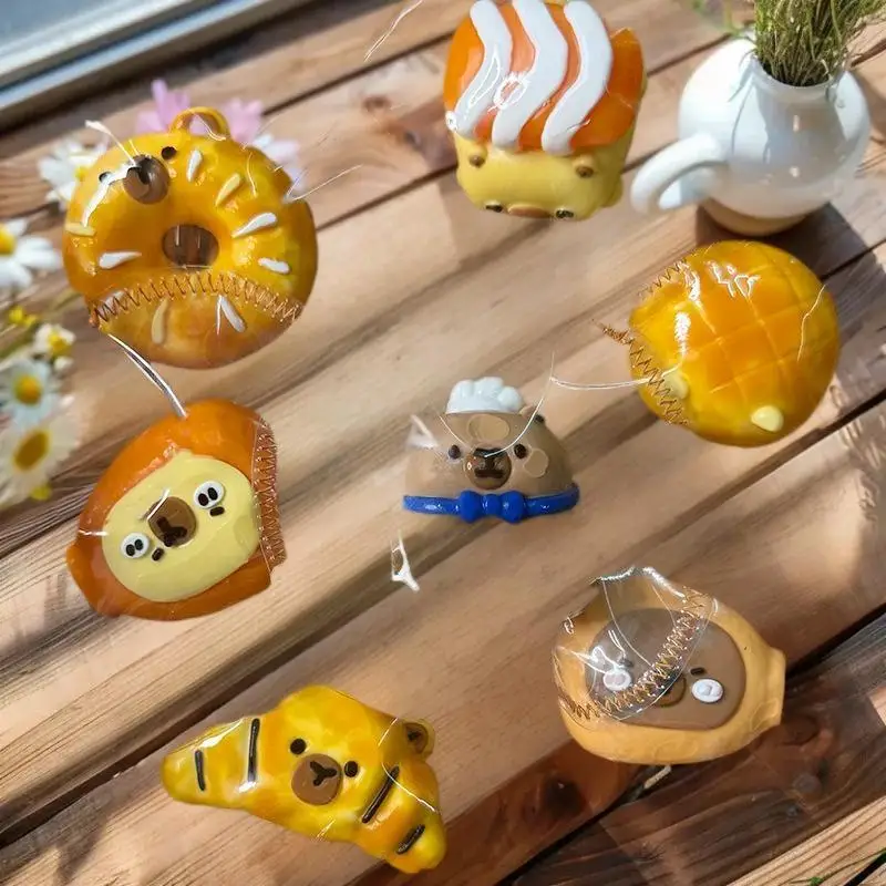 

Милая забавная игрушка-антистресс Капибара из силикона, с эффектом кремовой глины, медленно восстанавливающая форму, брелок-подвеска, подарки